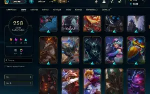 Unranked com TODOS os champs e 258 Skins + 7 Vitoriosas