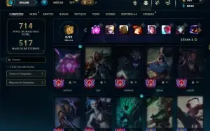 Unranked com TODOS os champs e 258 Skins + 7 Vitoriosas