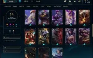 Conta ouro 3 com 34 skins e 59 champs ( MAIN SUPORTE )