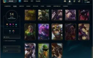 Conta ouro 3 com 34 skins e 59 champs ( MAIN SUPORTE )