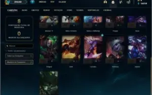 Conta prata 2 com 21 champs e 1 skin