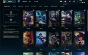 Conta prata 2 com 21 champs e 1 skin
