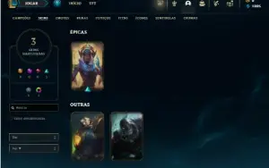 Platina 3 com 30 Champs e 3 Skins