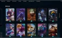 Nível 197, 108 Campeões, 84 Skins, 10 Lendárias e 27 Épicas