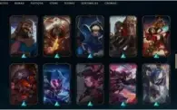 Nível 197, 108 Campeões, 84 Skins, 10 Lendárias e 27 Épicas