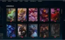 Nível 197, 108 Campeões, 84 Skins, 10 Lendárias e 27 Épicas