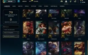 Conta Mestre com 35 Champs e 2 Skins + 7 Fragmentos