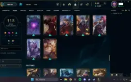 Conta lol top, falta 18 campeões 115 skins