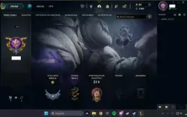 Conta lol top, falta 18 campeões 115 skins