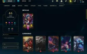 Conta Unranked com 70 Champs e 46 Skins (Ex Bronze)