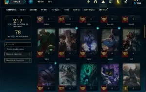 Conta Unranked com 70 Champs e 46 Skins (Ex Bronze)