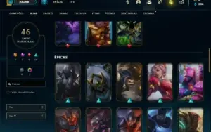 Conta Unranked com 70 Champs e 46 Skins (Ex Bronze)
