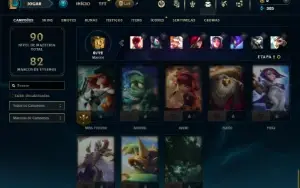 Ouro 2 com 45 Champs e 15 Skins
