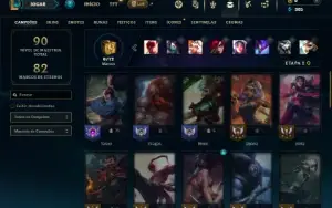 Ouro 2 com 45 Champs e 15 Skins