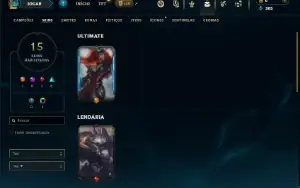 Ouro 2 com 45 Champs e 15 Skins