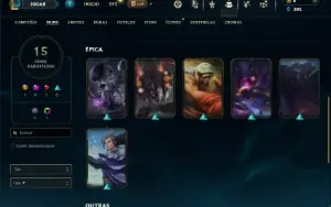 Ouro 2 com 45 Champs e 15 Skins