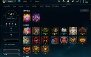 Conta prata 4 com TODOS os champs e 143 Skins