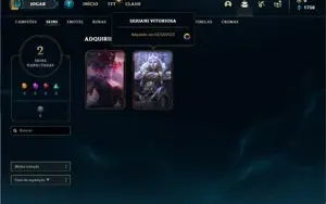 Conta ouro 4 com 35 Champs e 2 Skins + 8 Fragmentos