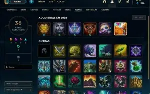 Conta ouro 4 com 35 Champs e 2 Skins + 8 Fragmentos