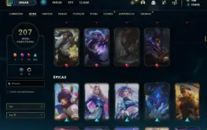 Conta prata 3 com TODOS os champs e 207 Skins + 1 Prestigio