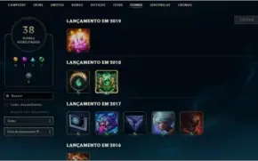 Conta Lol Ouro 3, ótimas skins!