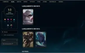 Conta Lol Ouro 3, ótimas skins!
