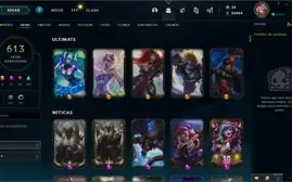 613 Skins,Todos os campeões, platina 1 na flex,9715R$ gastos