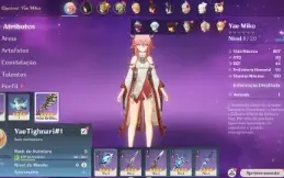 Conta Genshin Impact AR 5 com Yae Miko e Tighnari ⭐