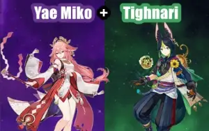 Conta Genshin Impact AR 5 com Yae Miko e Tighnari ⭐