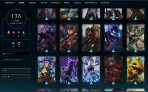 conta lol plat 4 muitas skins