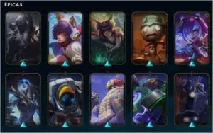 Conta LoL, Platina 4, Ouro 3 (Flex), Nível 259 e 169 Skins+
