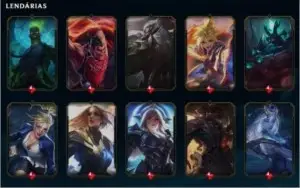 Conta LoL, Platina 4, Ouro 3 (Flex), Nível 259 e 169 Skins+