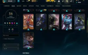 Diamante 4 com 110 Champs e 36 Skins