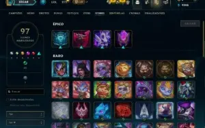 Diamante 4 com 110 Champs e 36 Skins