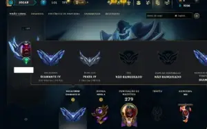 Diamante 4 com 110 Champs e 36 Skins