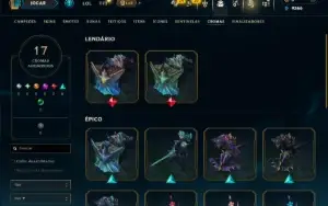 Diamante 4 com 110 Champs e 36 Skins