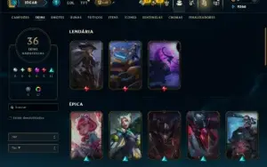 Diamante 4 com 110 Champs e 36 Skins