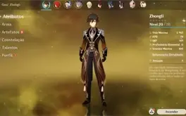 Conta genshin impact AR- 7 Zhongli,Diluc,Qiqi
