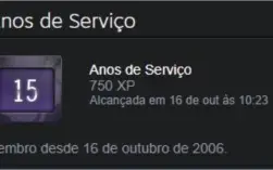 Conta Steam prime 15 anos de serviço lealdade 5 10 anos