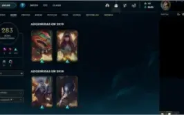 Conta League Of Legends - Platina |nível 250 |283 skins