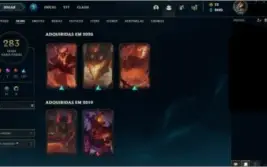 Conta League Of Legends - Platina |nível 250 |283 skins