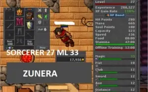 rp 46 luminera, ek 37 zunera + 25 tibia coins + 120k bank