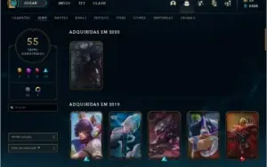 conta league of legends,level 79,55 skins,121 champs