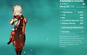 Conta Genshin AR 50+ com Hutao Yae miko Kazuha e Baizhu