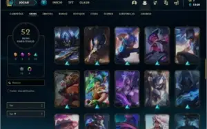 Conta prata 2 com 52 skins e 79 champs
