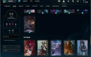 Conta prata 2 com 52 skins e 79 champs