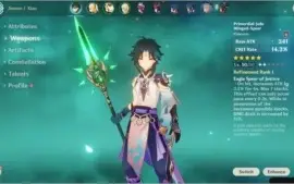 Conta Genshin Impact AR 30 Xiao + Lança de Jade