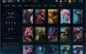 Conta ouro 3 MAIN ADC com 100 champs e 114 skins