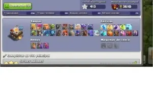CV 11 CLASH OF CLANS  TOP COM 2 PASSES LINDA DEMAIS