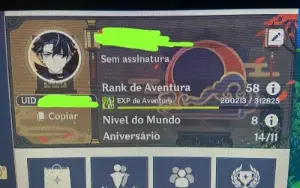 conta genshin AR 58 muitos personagens e armas 5*